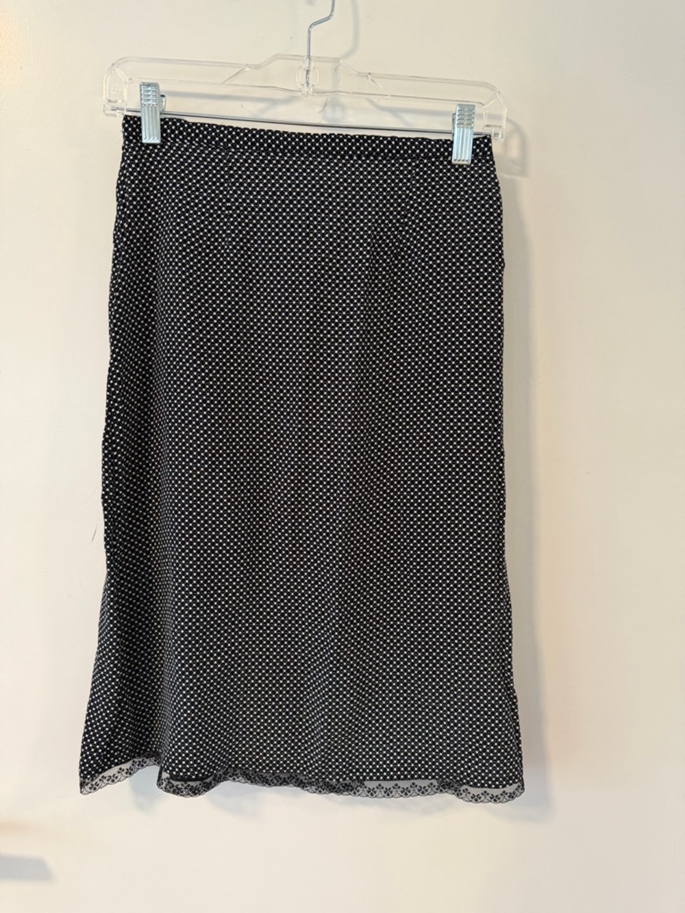 kathy ireland Black with White Polka Dot Midi Skirt
